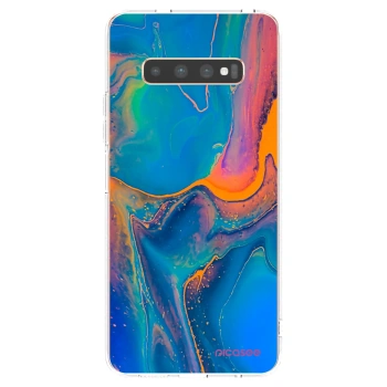 Picasee silikonski prozorni ovitek za Samsung Galaxy S10 Plus G975 - Rainbow