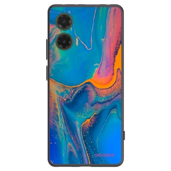 Picasee silikonski črni ovitek za Motorola Moto G35 5G - Rainbow