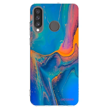 Picasee silikonski prozorni ovitek za Huawei P30 Lite - Rainbow