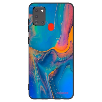 Picasee silikonski črni ovitek za Samsung Galaxy A21s - Rainbow