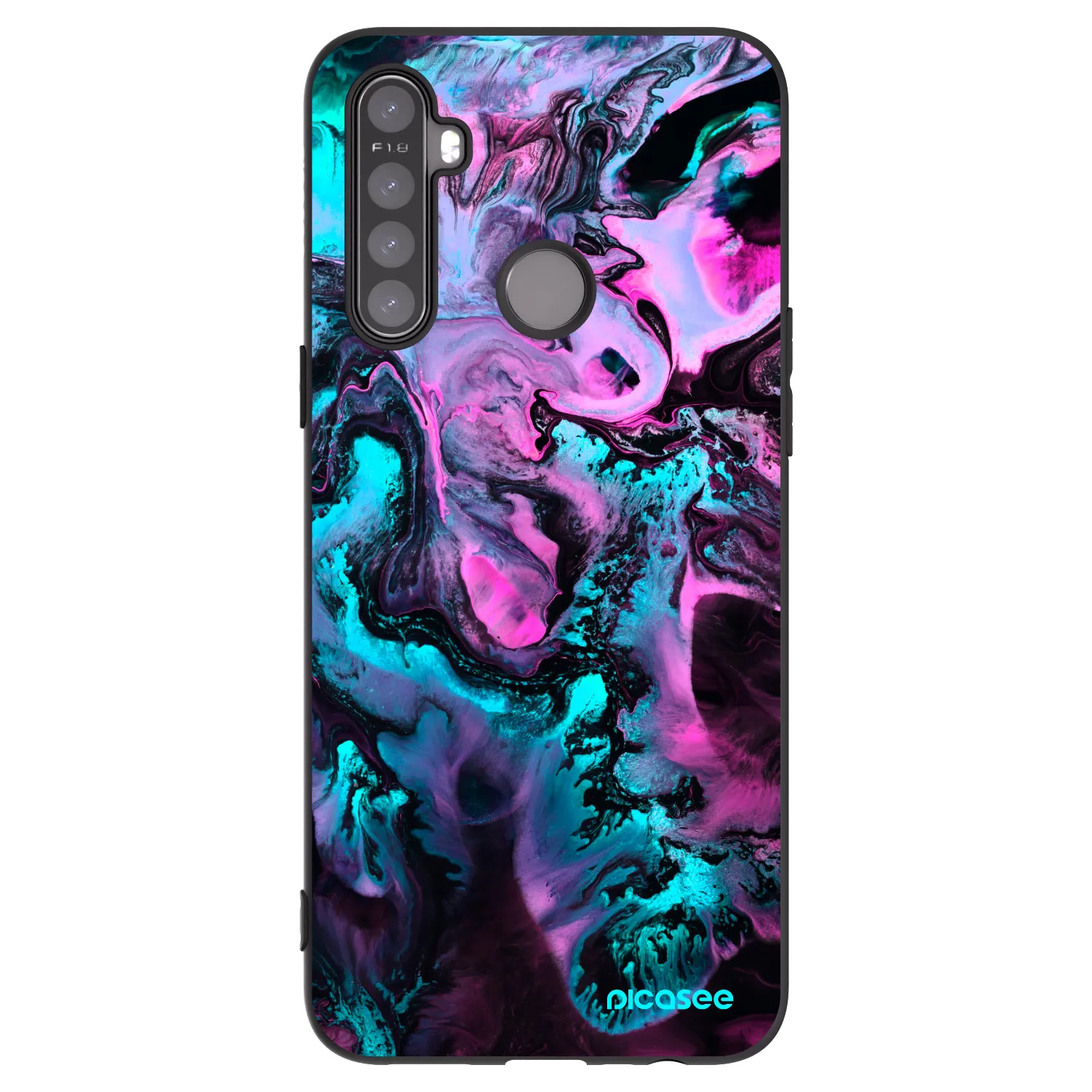 Picasee silikonski črni ovitek za Realme 6i - Lean