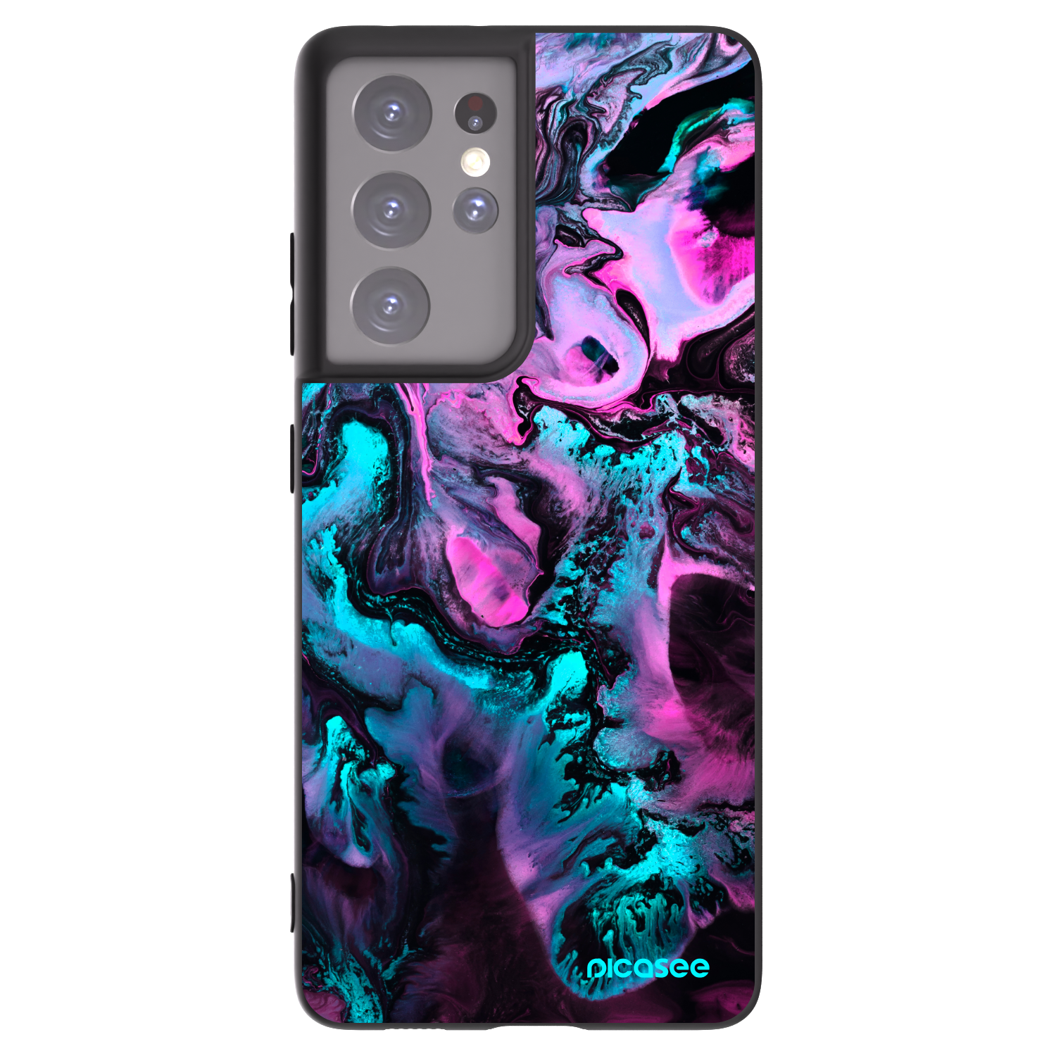 Picasee silikonski črni ovitek za Samsung Galaxy S21 Ultra 5G G998B - Lean