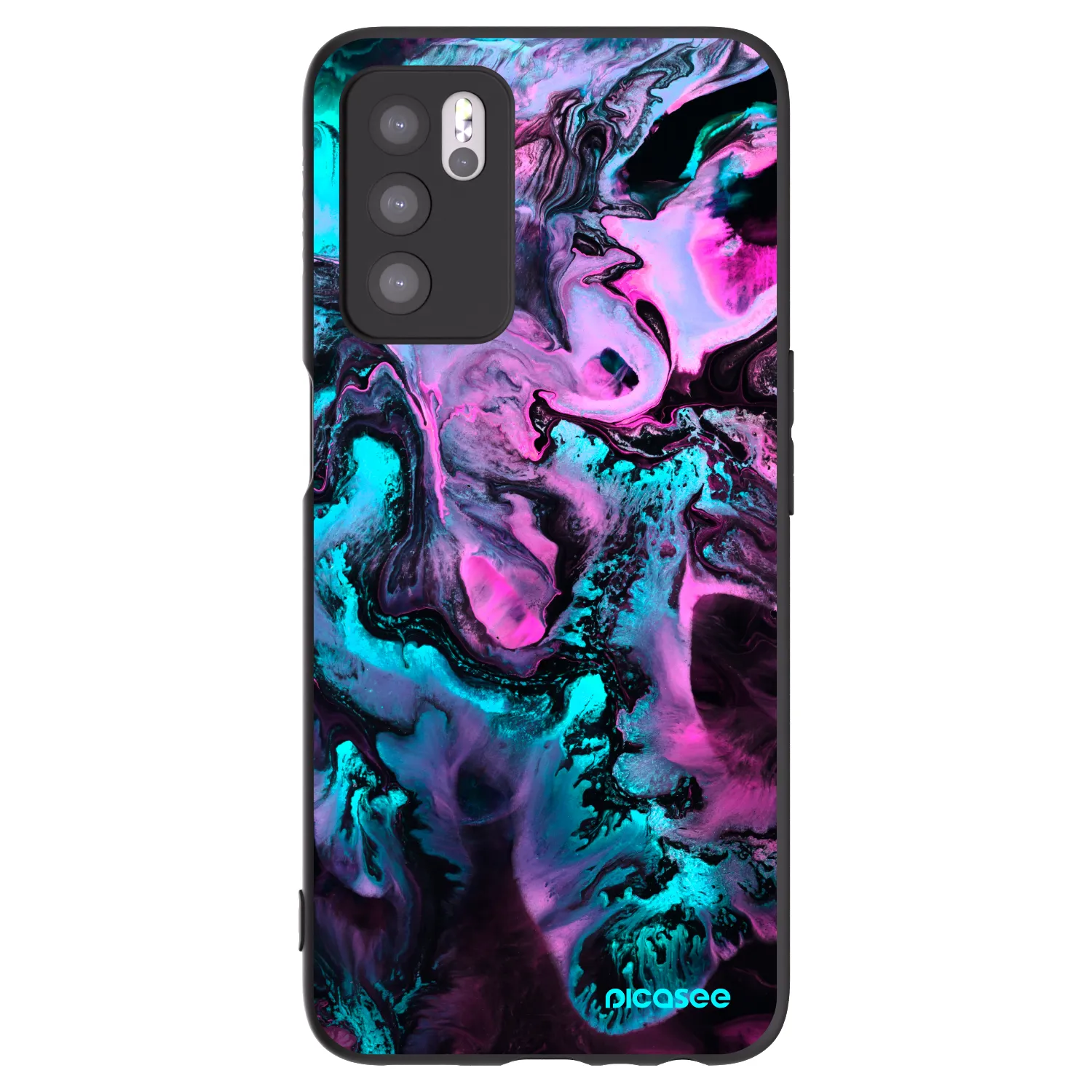 Picasee silikonski črni ovitek za OPPO A16s - Lean