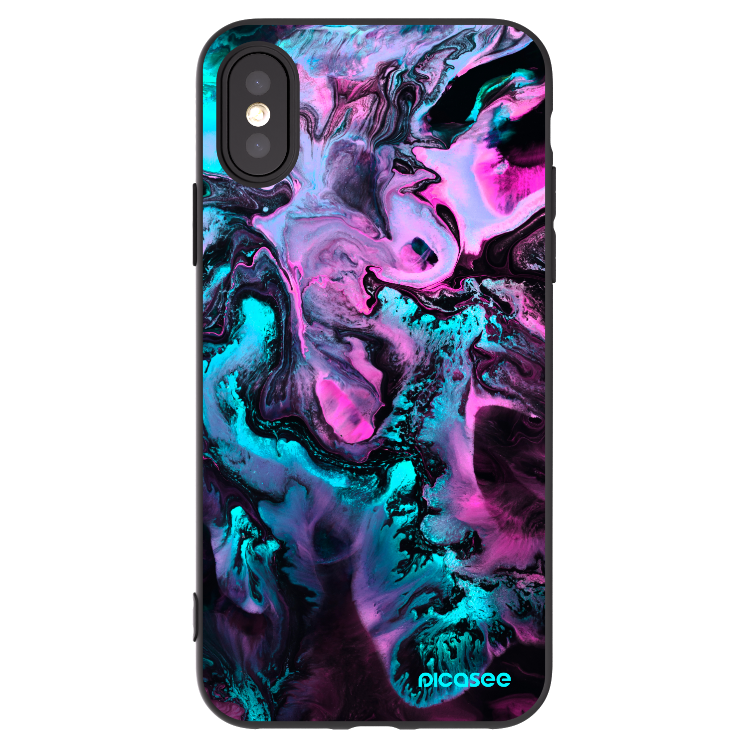 Picasee silikonski črni ovitek za Apple iPhone X/XS - Lean