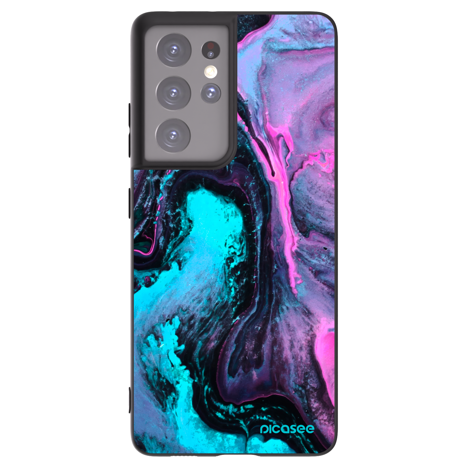 Picasee silikonski črni ovitek za Samsung Galaxy S21 Ultra 5G G998B - Lean 2