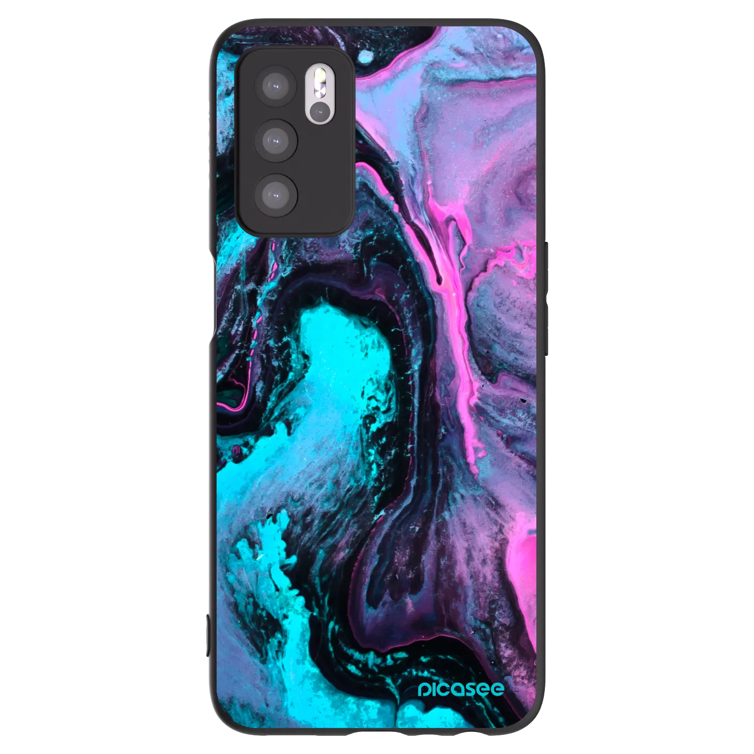 Picasee silikonski črni ovitek za OPPO A16s - Lean 2