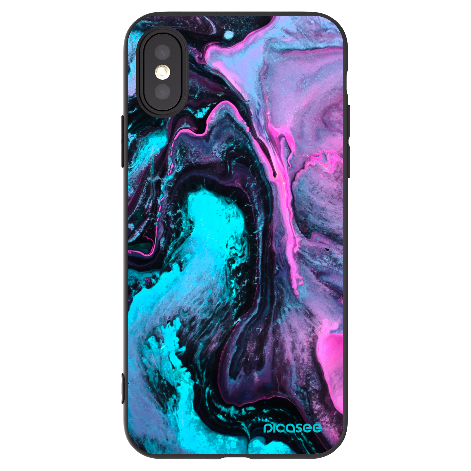 Picasee silikonski črni ovitek za Apple iPhone X/XS - Lean 2