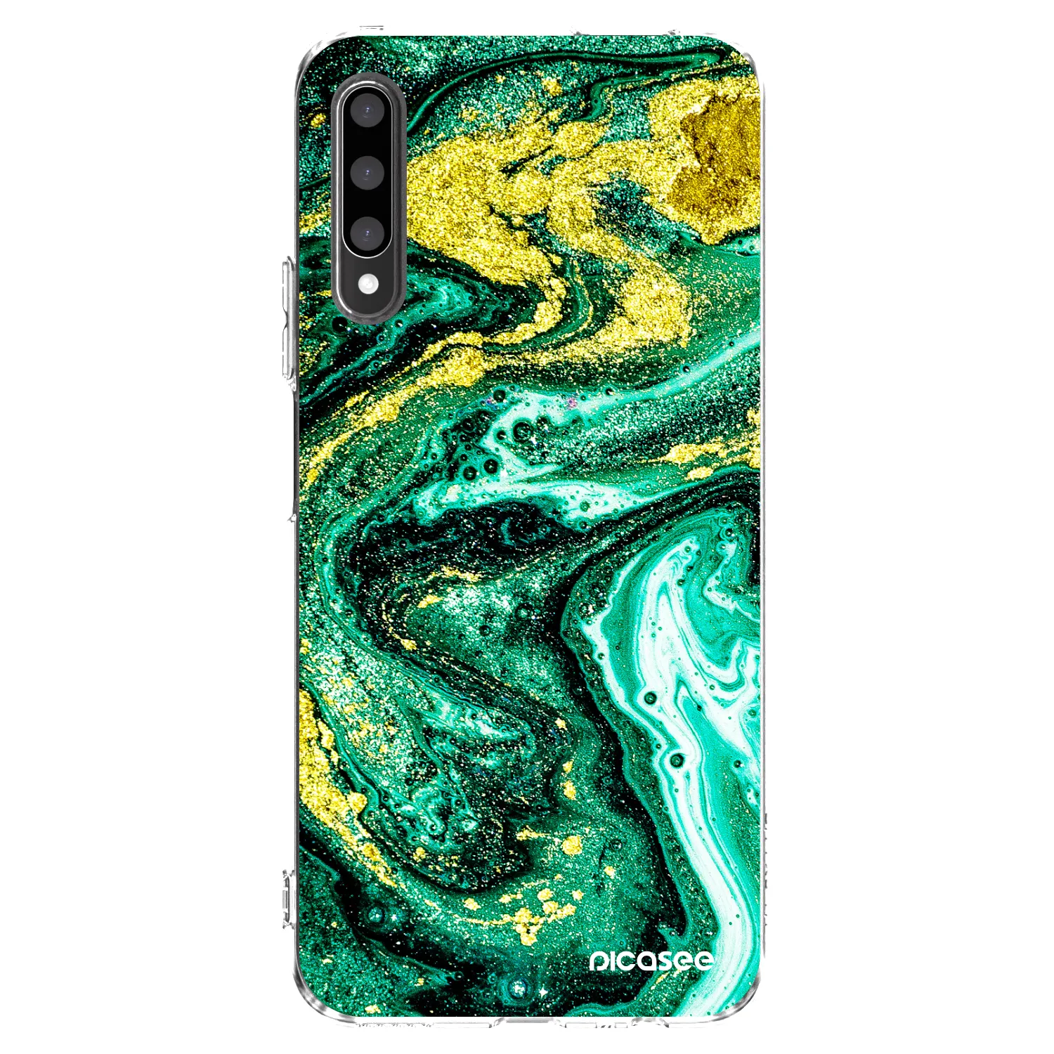 Picasee silikonski prozorni ovitek za Honor 9X Pro - Green Gold