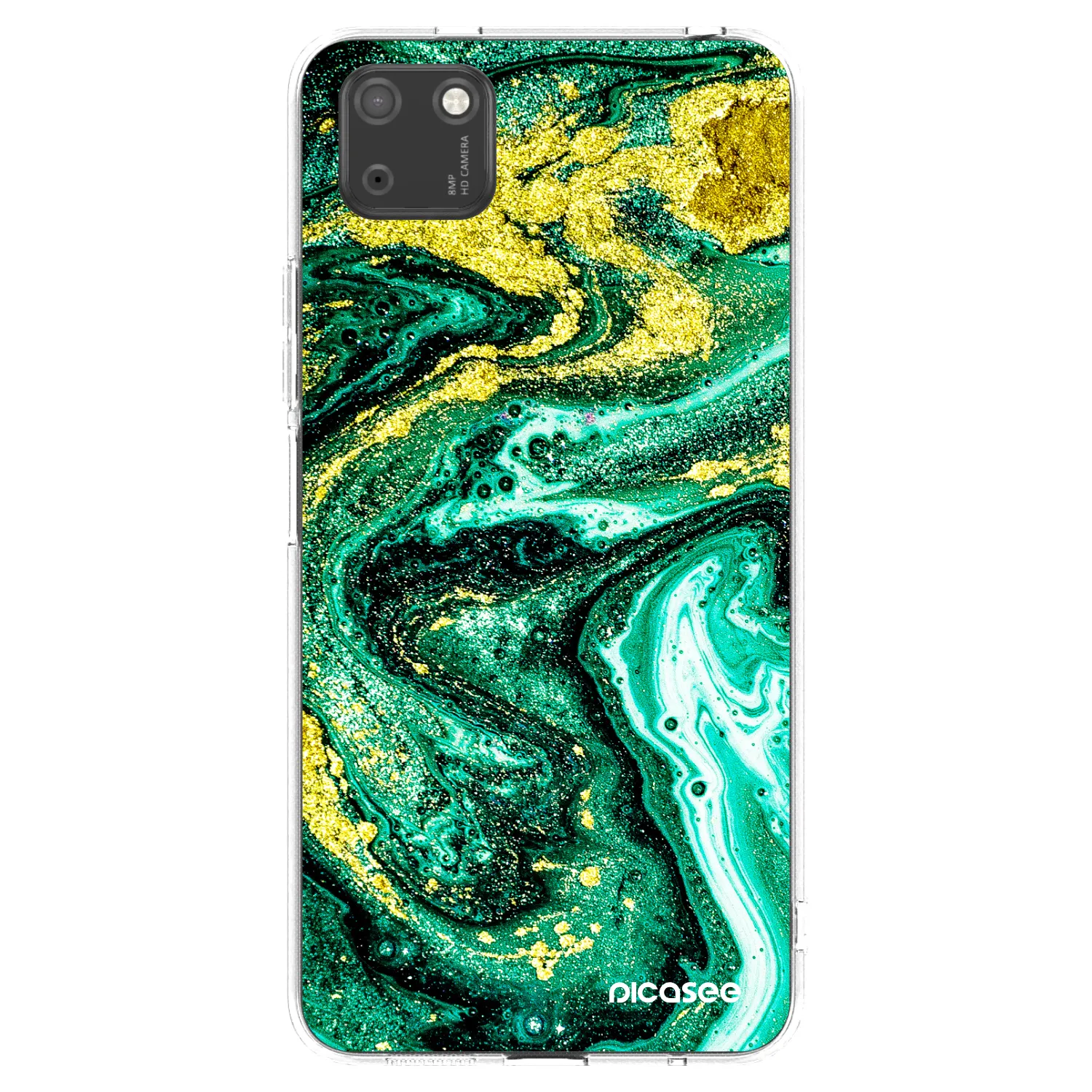 Picasee silikonski prozorni ovitek za Huawei Y5P - Green Gold