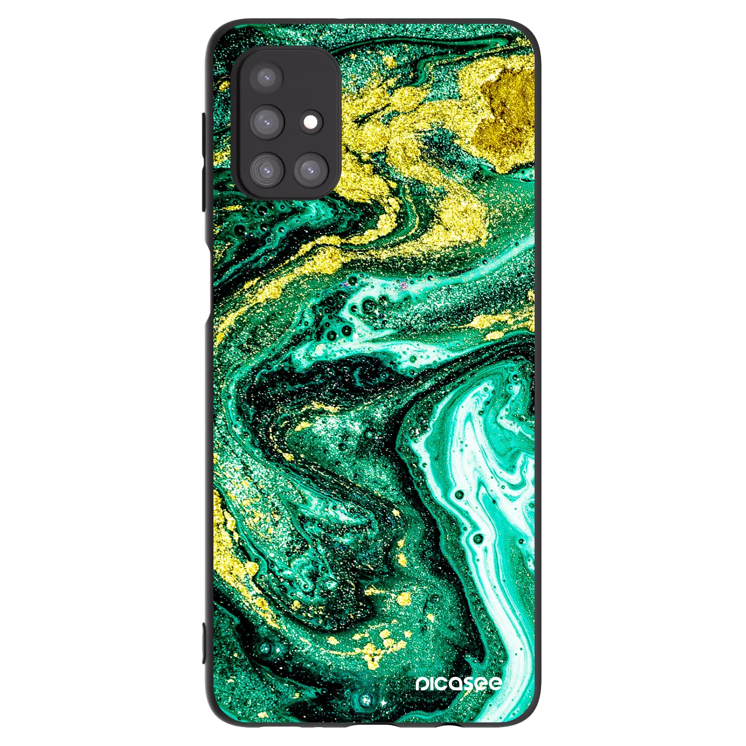Picasee silikonski črni ovitek za Samsung Galaxy M31s - Green Gold