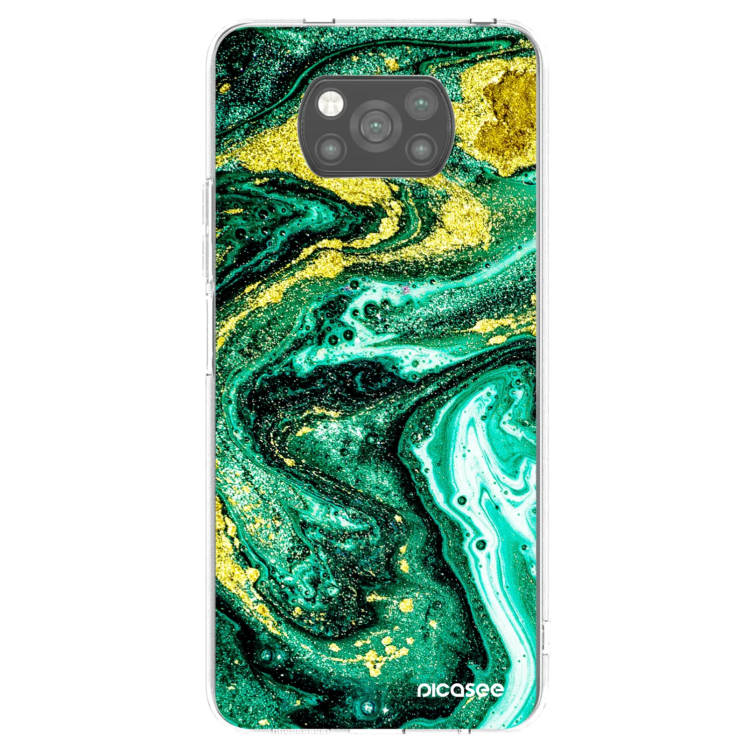 Picasee silikonski črni ovitek za Xiaomi Poco X3 - Green Gold