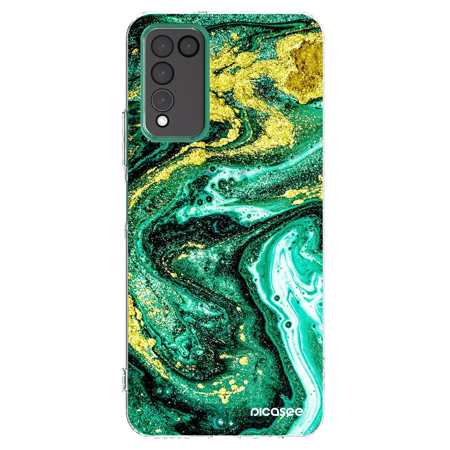 Picasee silikonski prozorni ovitek za Honor 10X Lite - Green Gold