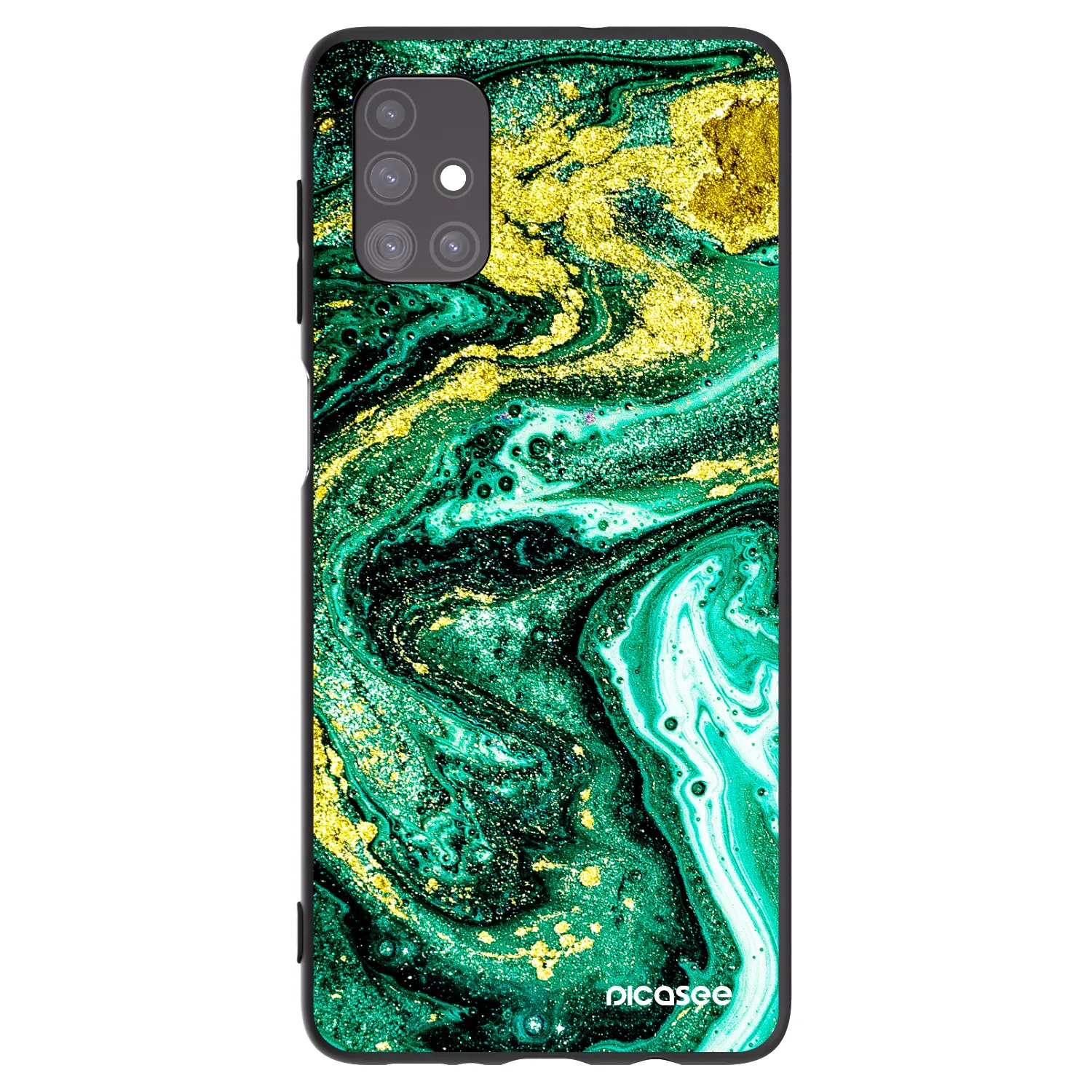 Picasee silikonski črni ovitek za Samsung Galaxy M51 M515F - Green Gold