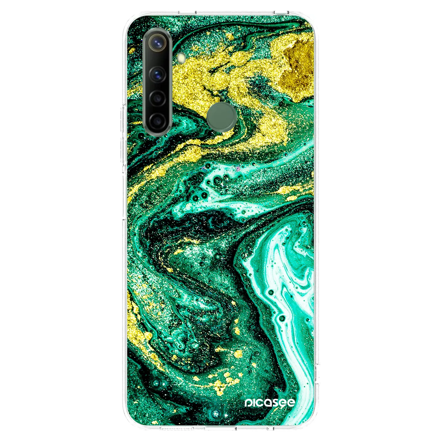 Picasee silikonski prozorni ovitek za Realme 6i - Green Gold