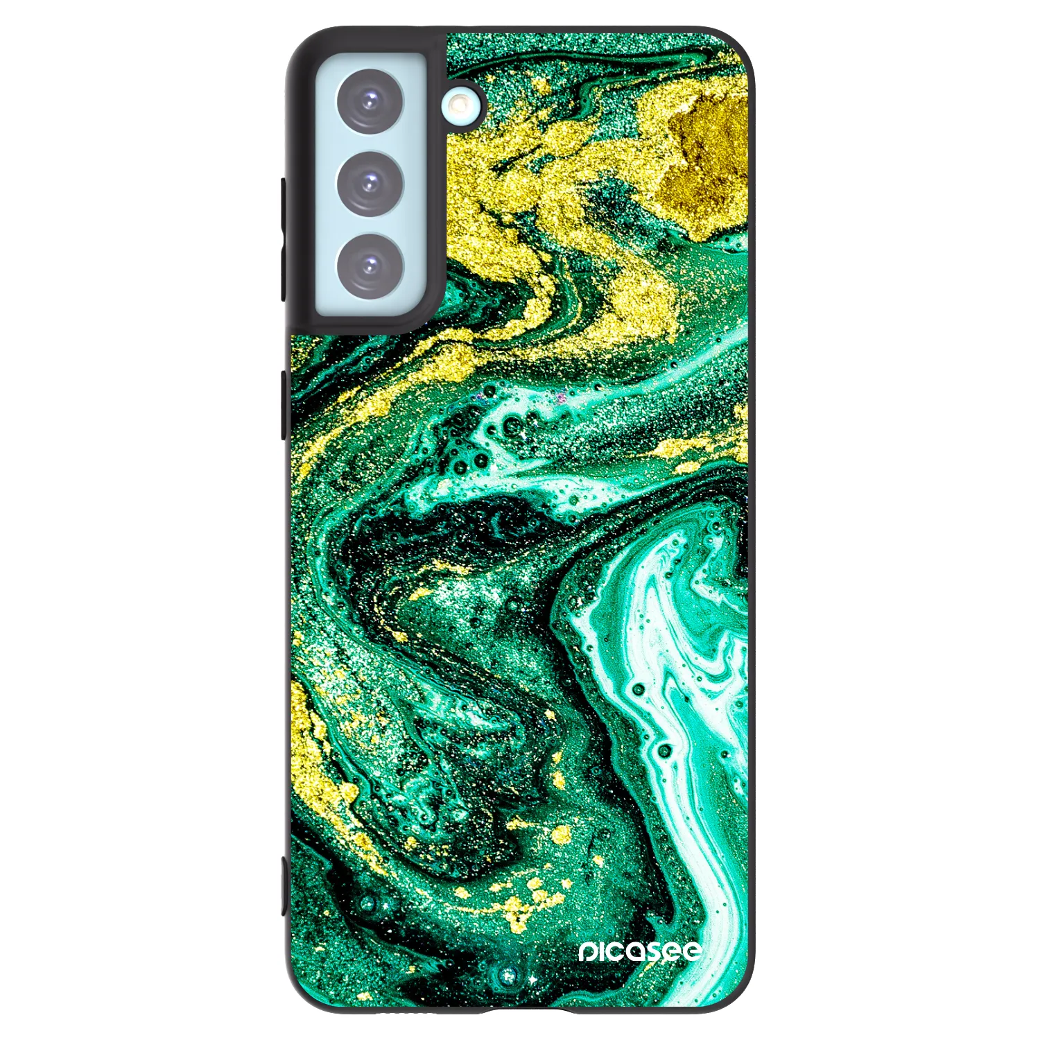 Picasee silikonski črni ovitek za Samsung Galaxy S21+ 5G G996F - Green Gold