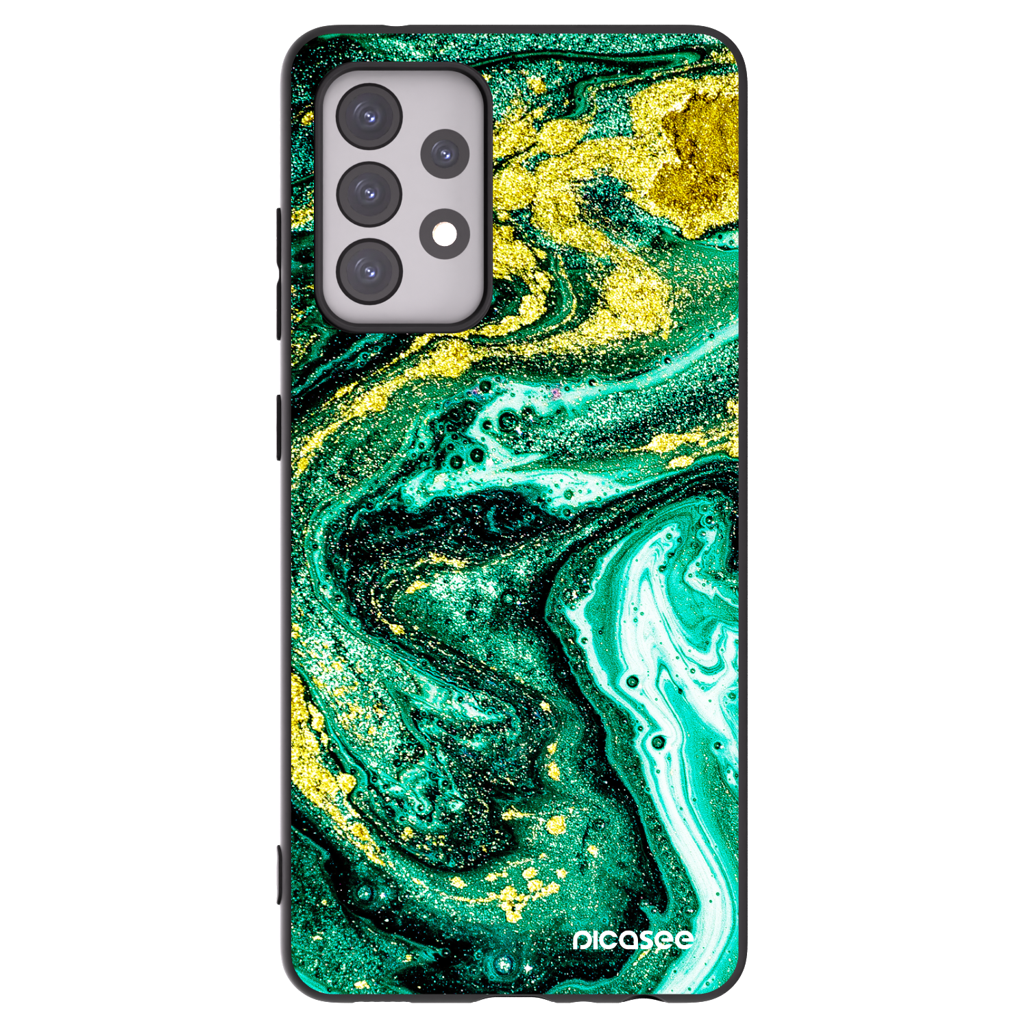 Picasee silikonski črni ovitek za Samsung Galaxy A52 5G A525F - Green Gold