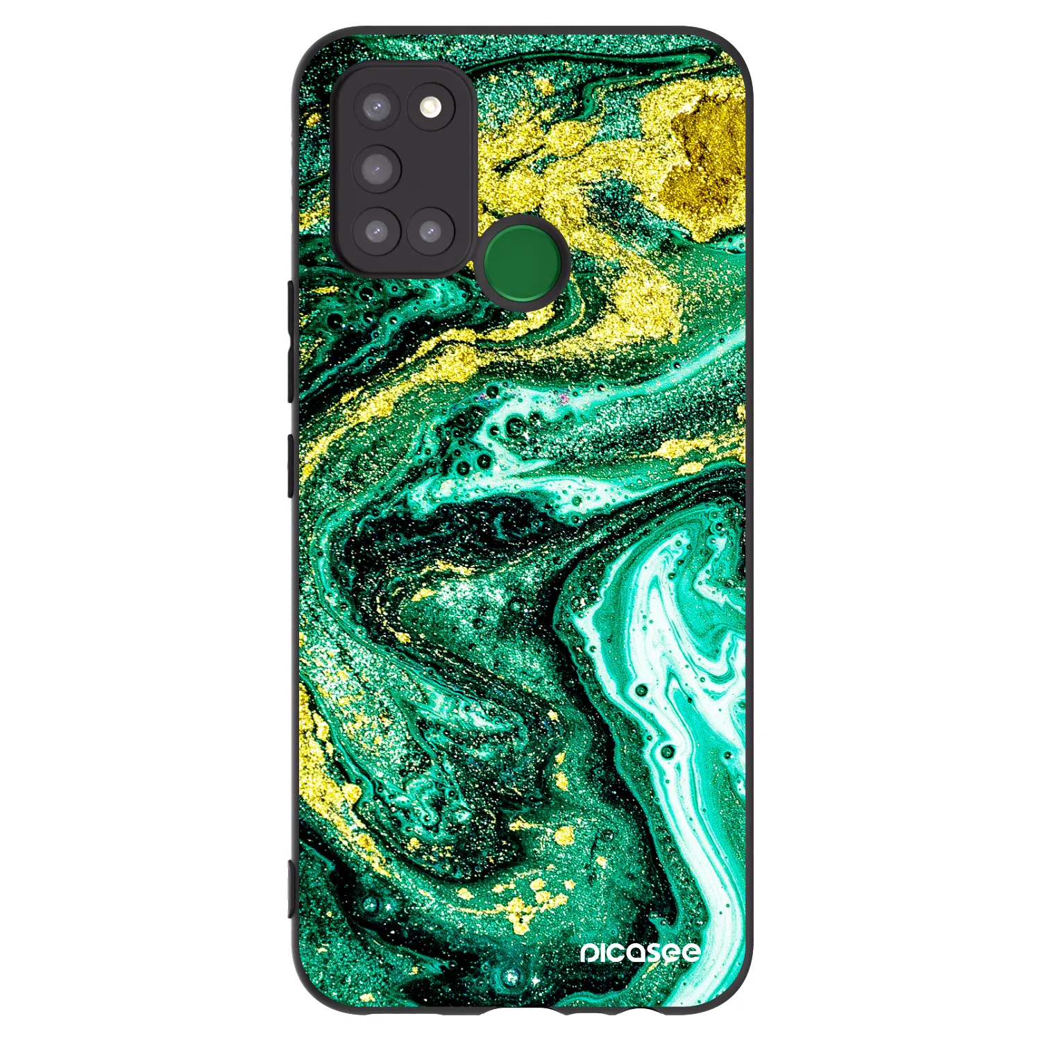 Picasee silikonski črni ovitek za Realme 7i - Green Gold