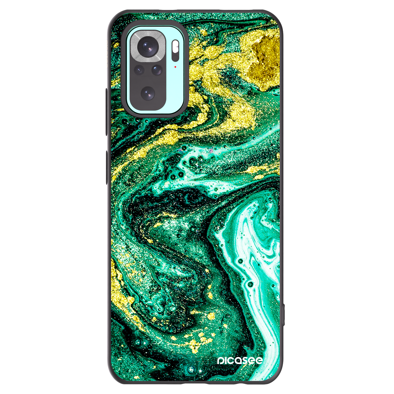 Picasee silikonski črni ovitek za Xiaomi Redmi Note 10 Pro - Green Gold