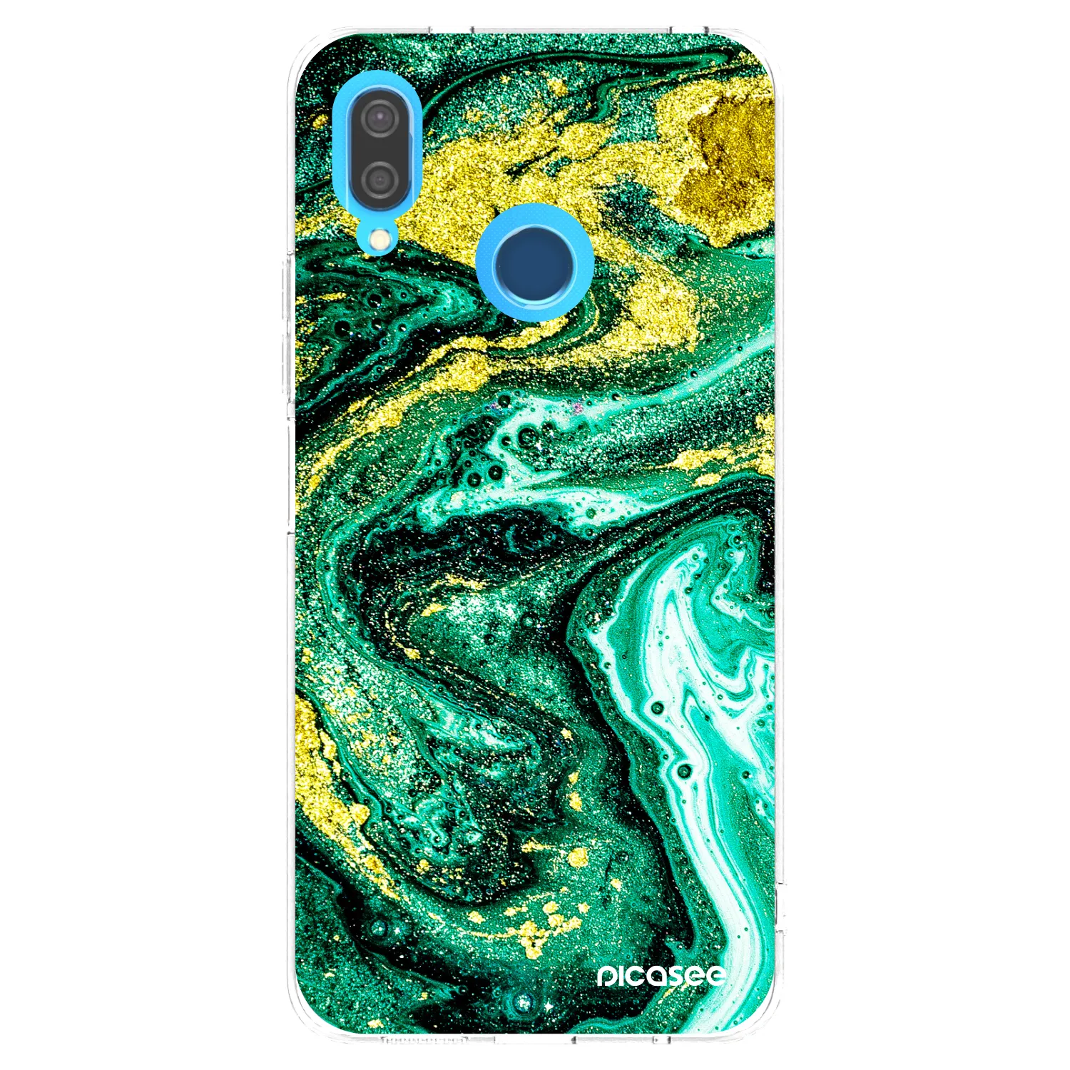 Picasee silikonski prozorni ovitek za Huawei P20 Lite - Green Gold