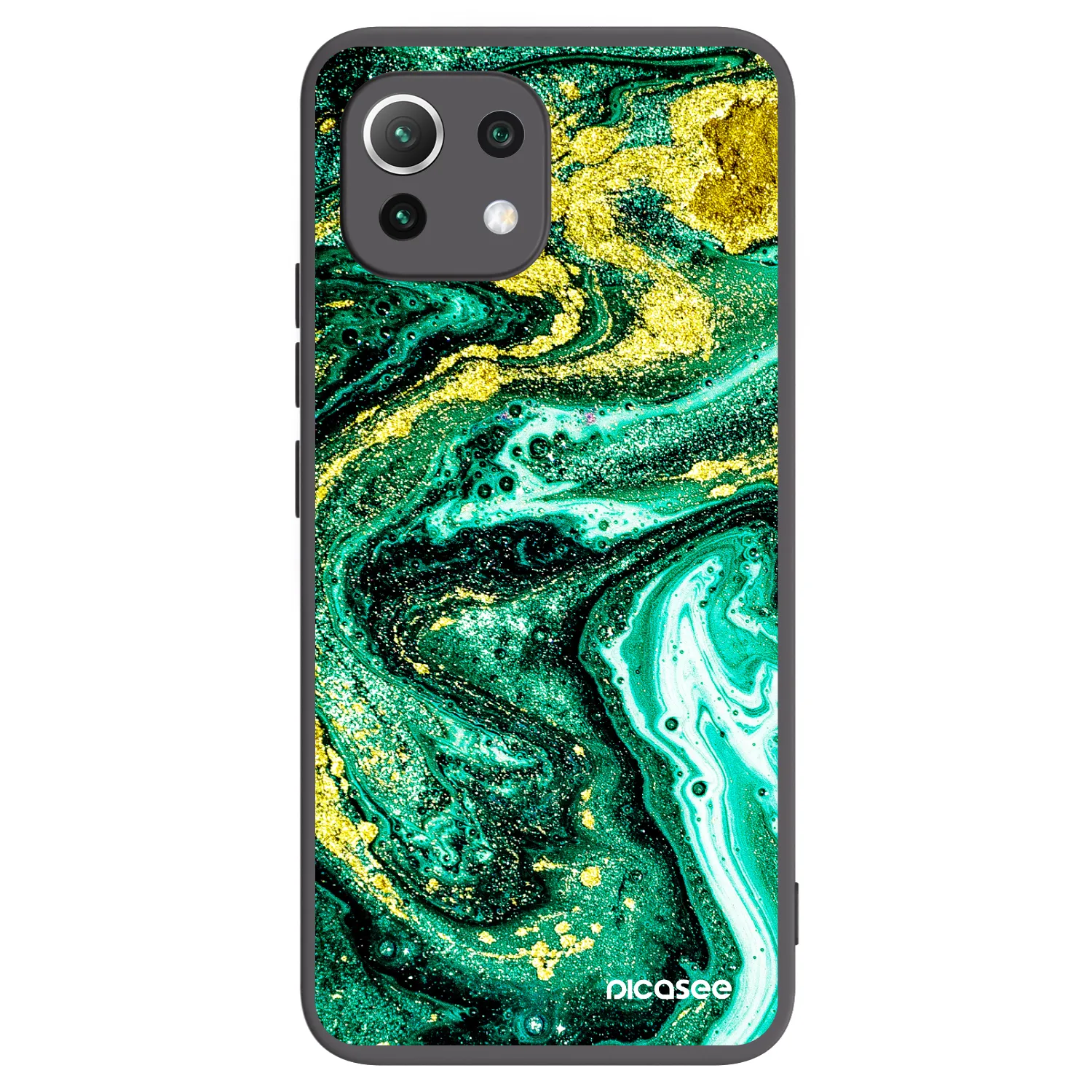 Picasee silikonski črni ovitek za Xiaomi Mi 11 Lite - Green Gold