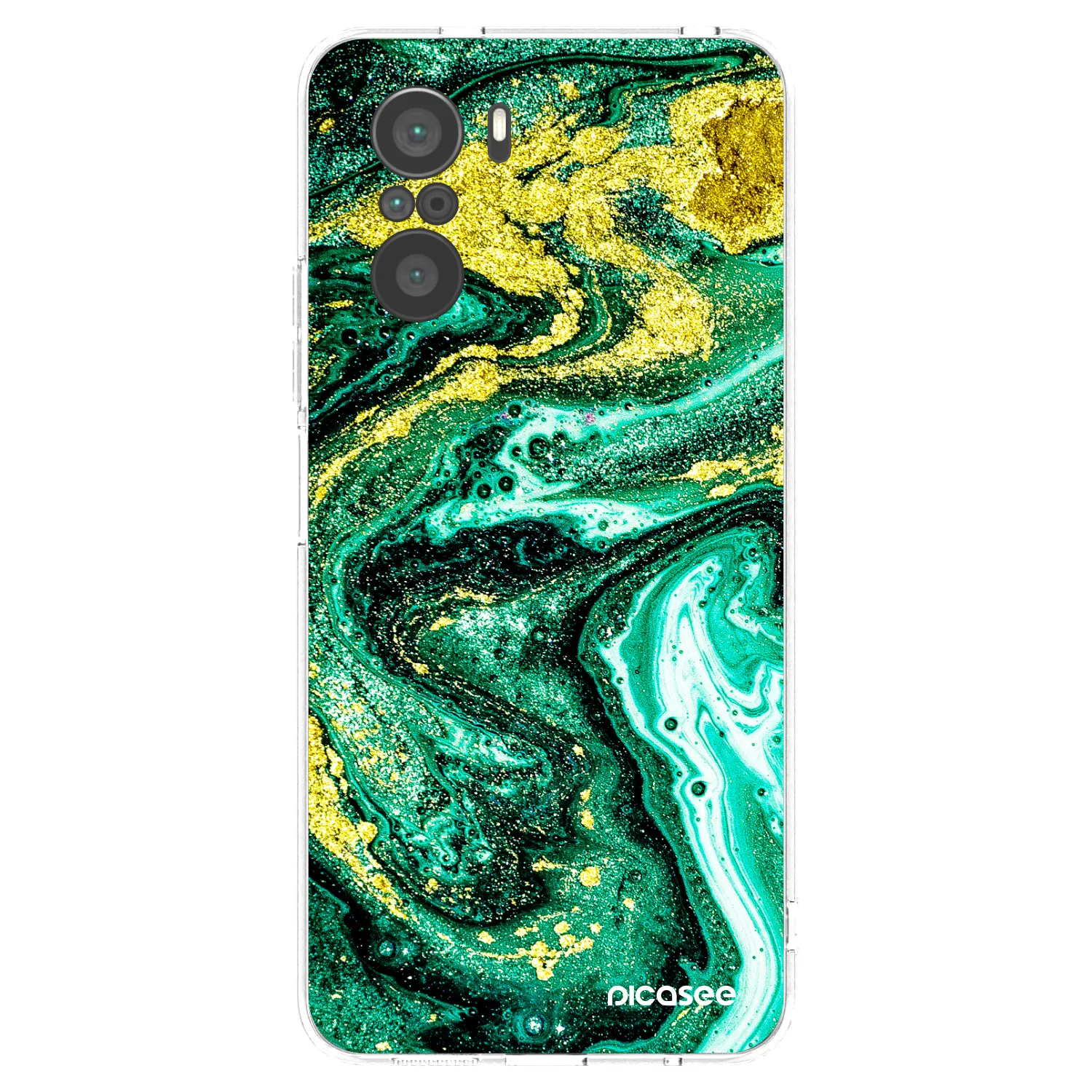 Picasee silikonski prozorni ovitek za Xiaomi Poco F3 - Green Gold