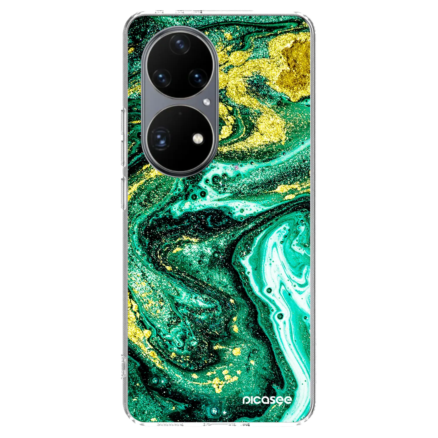 Picasee silikonski prozorni ovitek za Huawei P50 - Green Gold