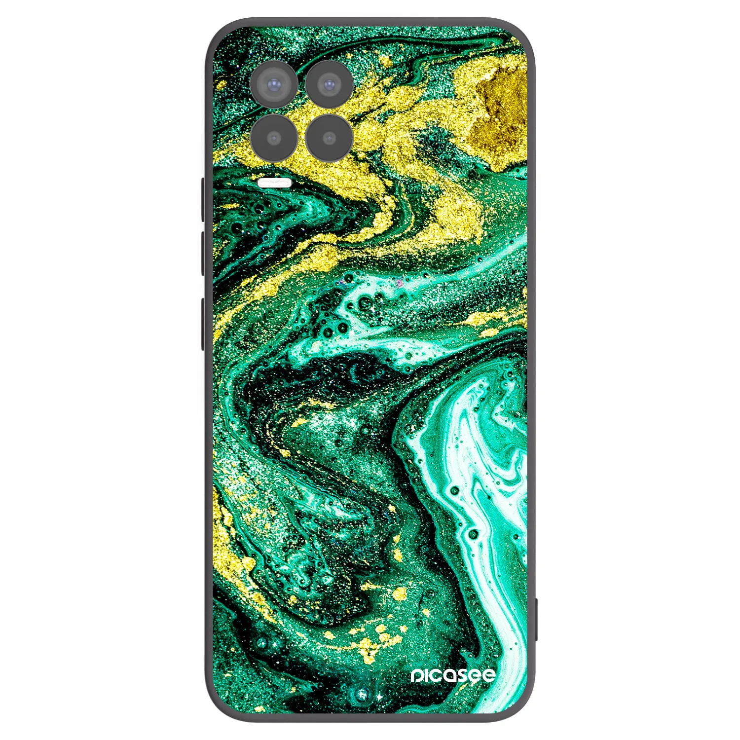 Picasee silikonski črni ovitek za Realme 8 4G - Green Gold