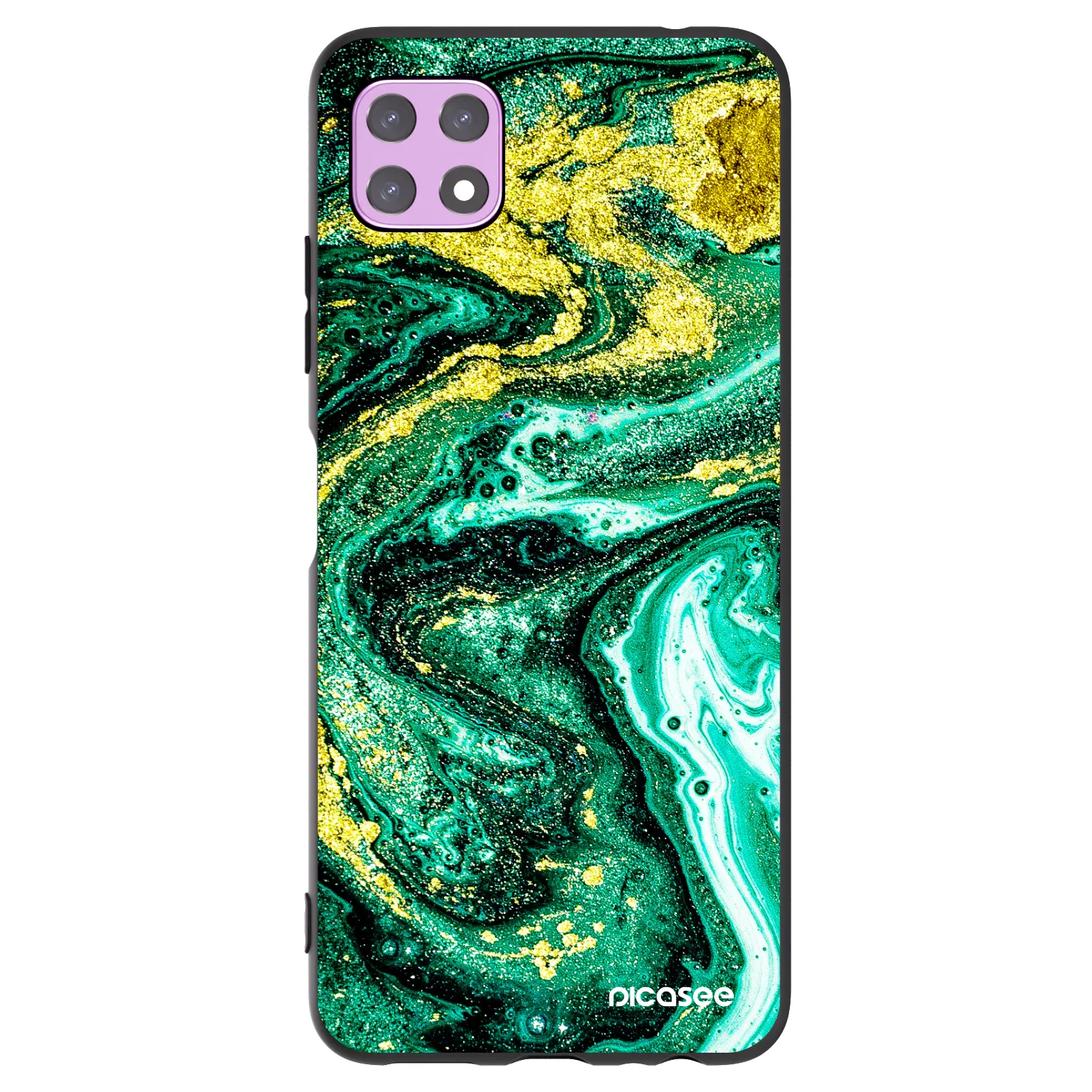 Picasee silikonski črni ovitek za Samsung Galaxy A22 A226B 5G - Green Gold