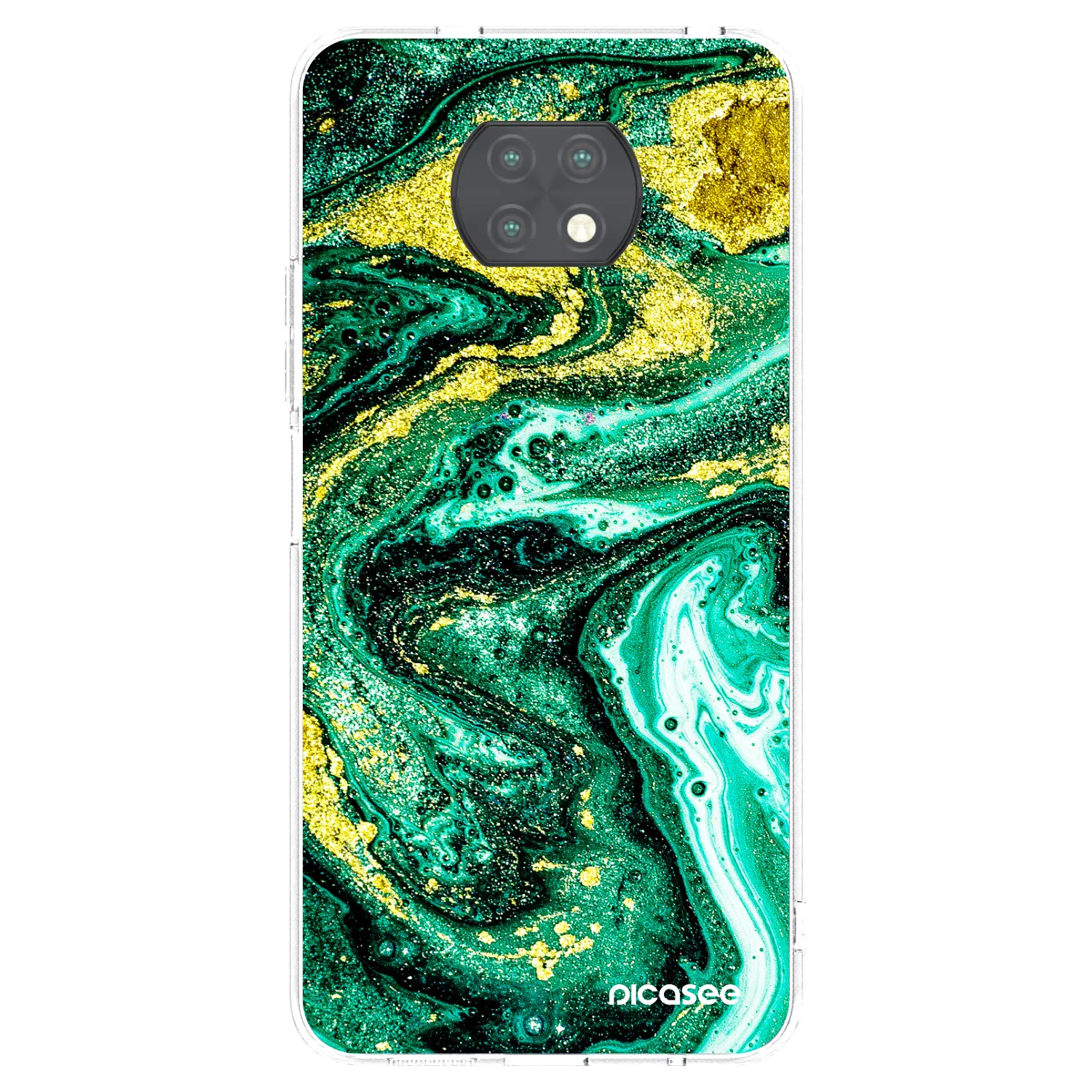 Picasee silikonski prozorni ovitek za Xiaomi Redmi Note 9T - Green Gold