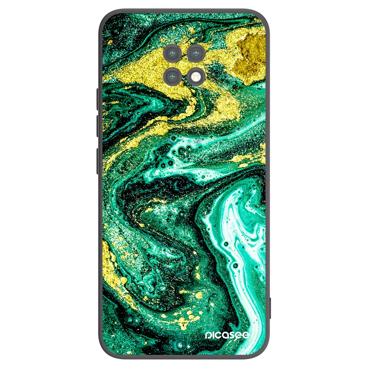 Picasee silikonski črni ovitek za Xiaomi Redmi Note 9T - Green Gold