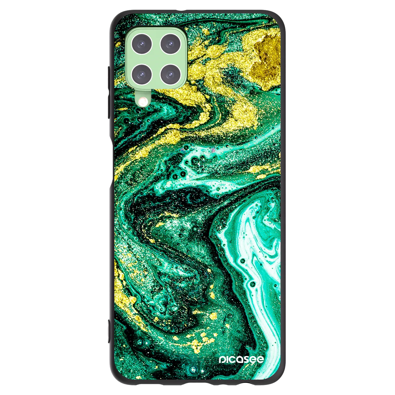 Picasee silikonski črni ovitek za Samsung Galaxy A22 A225F 4G - Green Gold