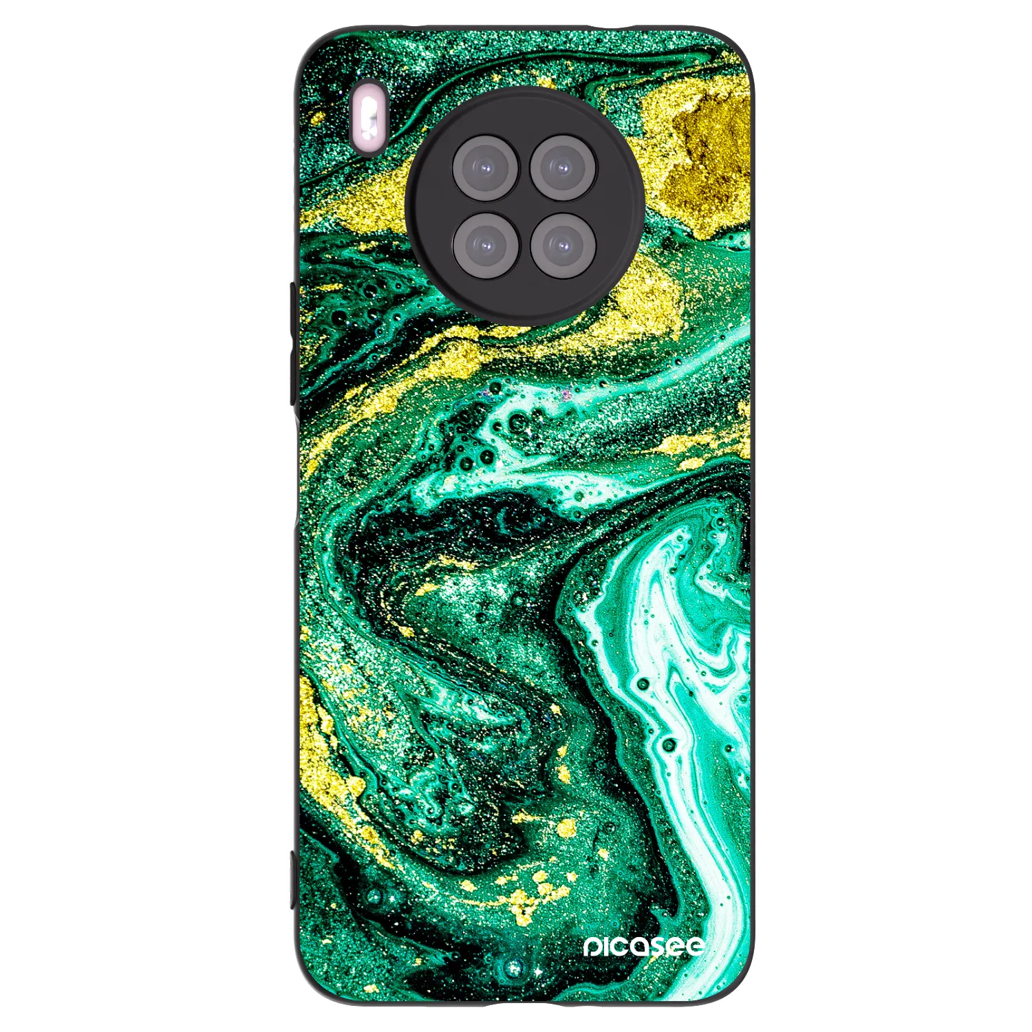 Picasee silikonski črni ovitek za Huawei Nova 8i - Green Gold
