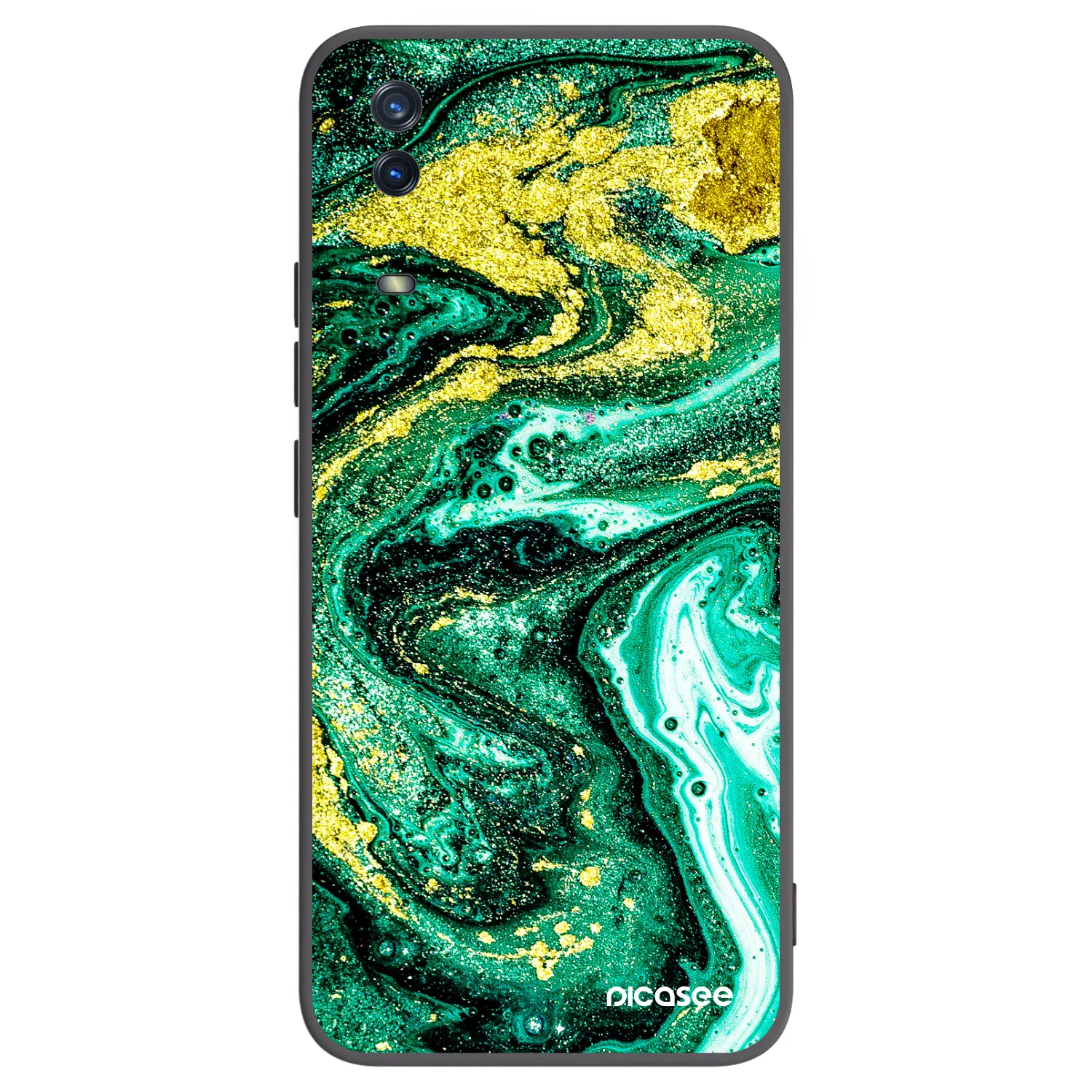Picasee silikonski črni ovitek za Vivo Y11s - Green Gold