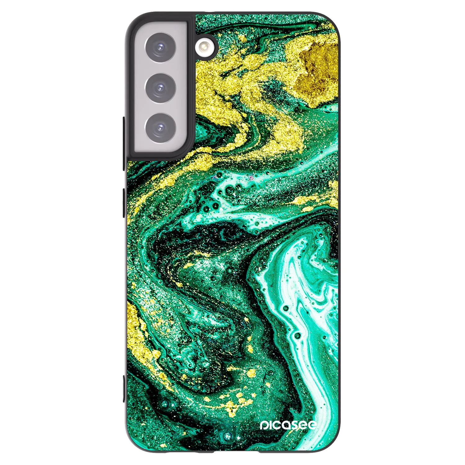 Picasee silikonski črni ovitek za Samsung Galaxy S22+ 5G - Green Gold