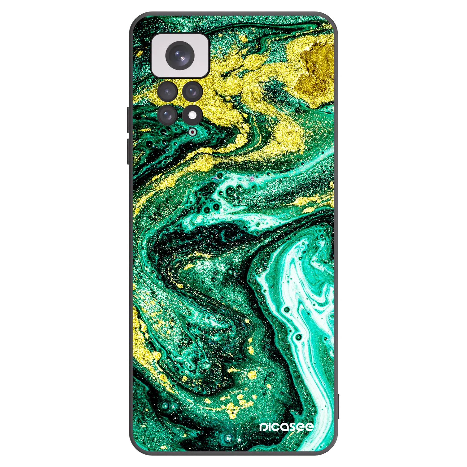 Picasee silikonski črni ovitek za Xiaomi Redmi Note 11 - Green Gold