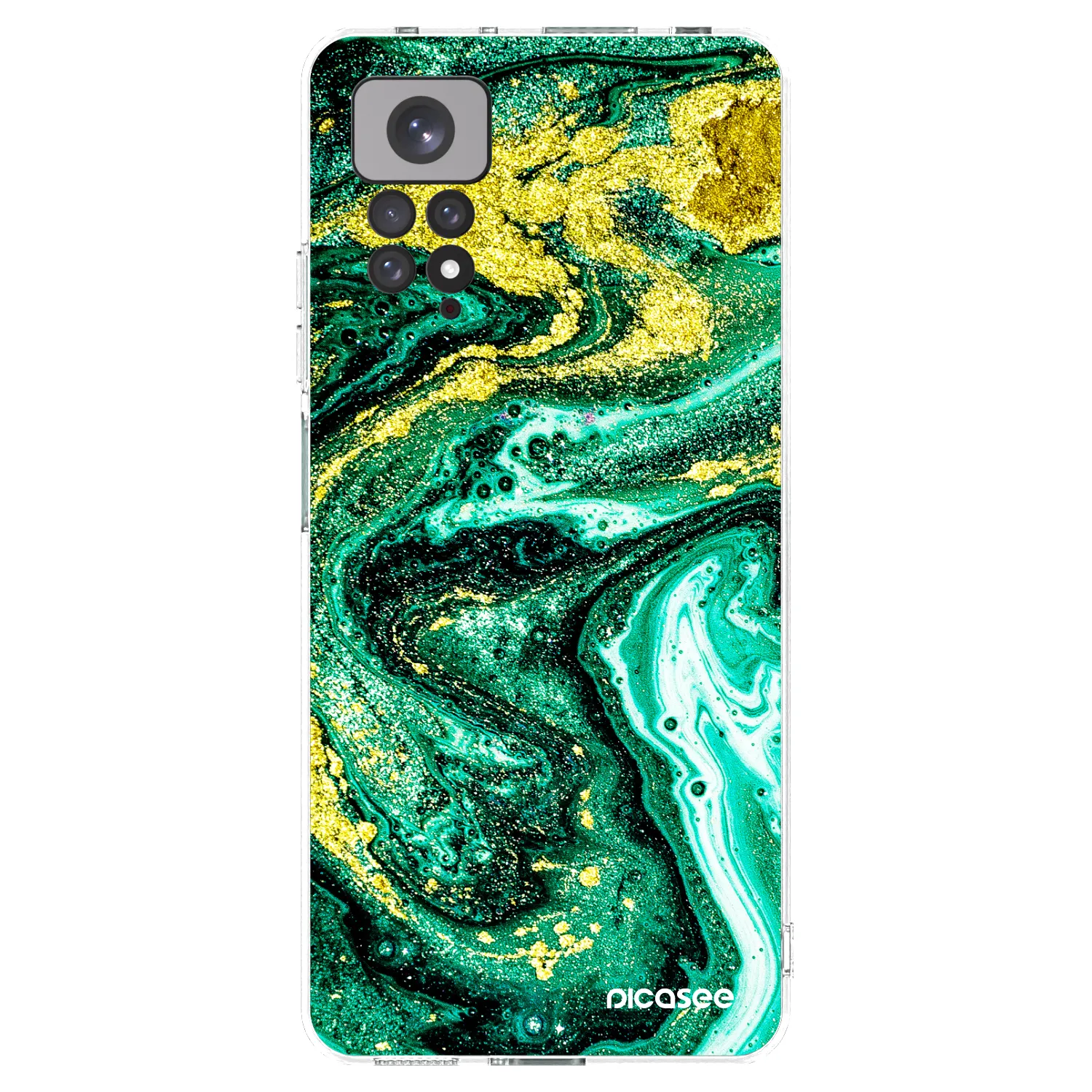 Picasee silikonski prozorni ovitek za Xiaomi Redmi Note 11S 4G - Green Gold