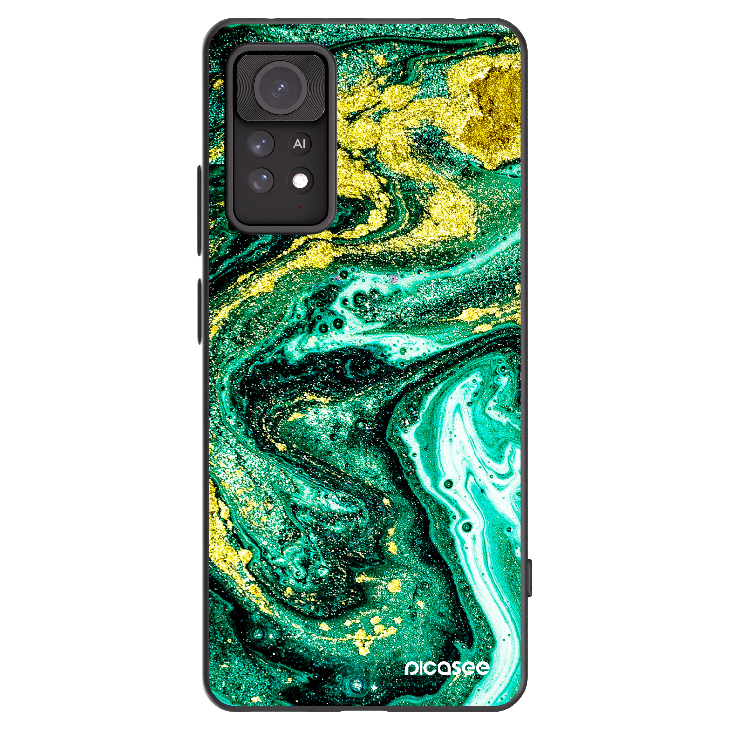 Picasee silikonski črni ovitek za Xiaomi Redmi Note 11 Pro - Green Gold