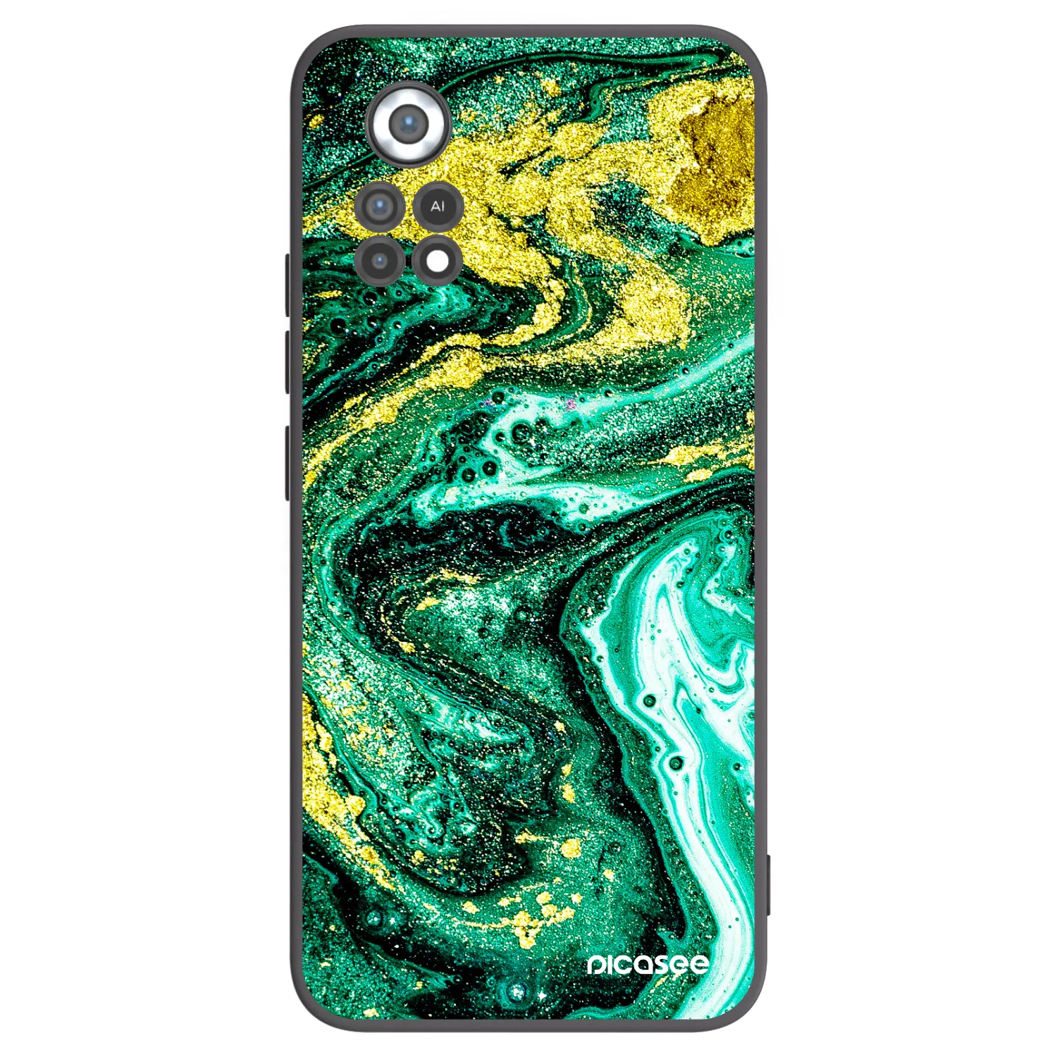 Picasee silikonski črni ovitek za Xiaomi Poco X4 Pro 5G - Green Gold