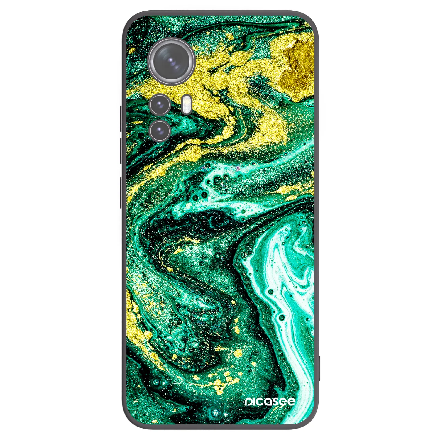 Picasee silikonski črni ovitek za Xiaomi 12 - Green Gold