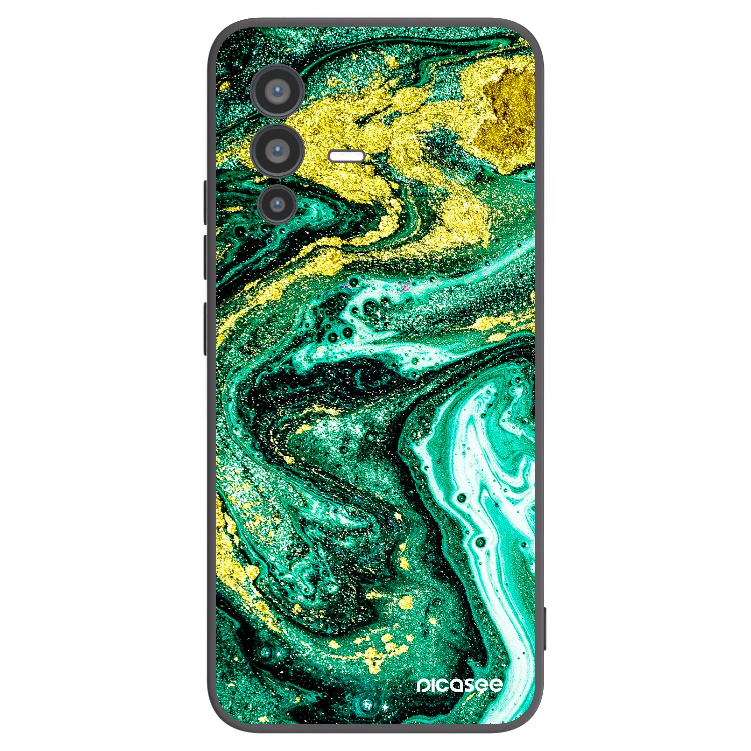 Picasee silikonski črni ovitek za Vivo V23 5G - Green Gold