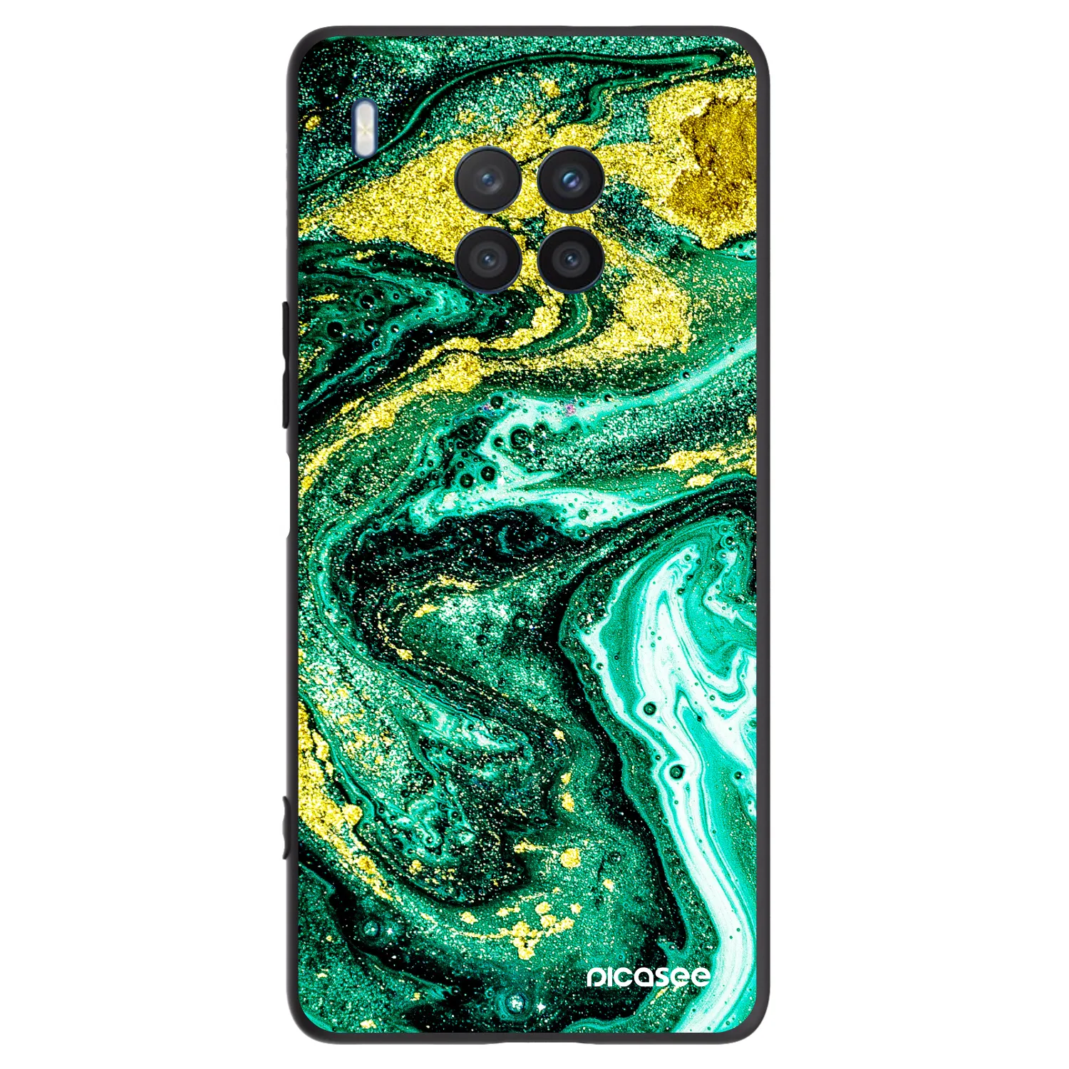 Picasee silikonski črni ovitek za Honor 50 Lite - Green Gold