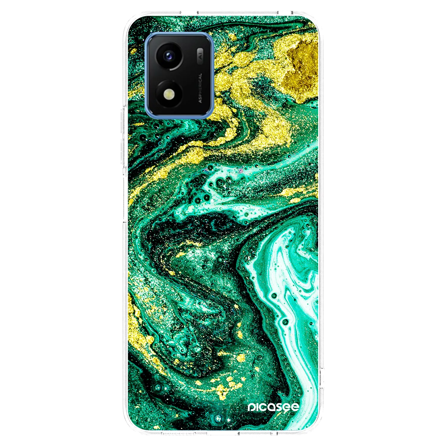 Picasee silikonski prozorni ovitek za Vivo Y01 - Green Gold