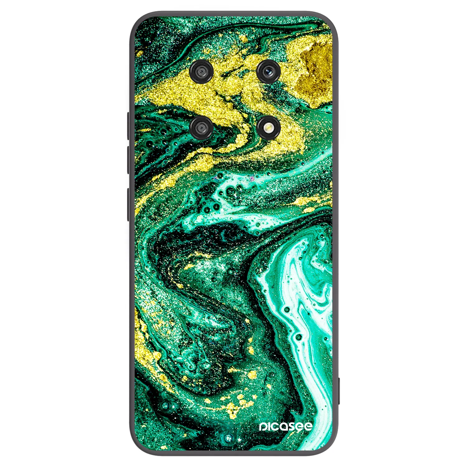 Picasee silikonski črni ovitek za Honor Magic4 Lite 5G - Green Gold