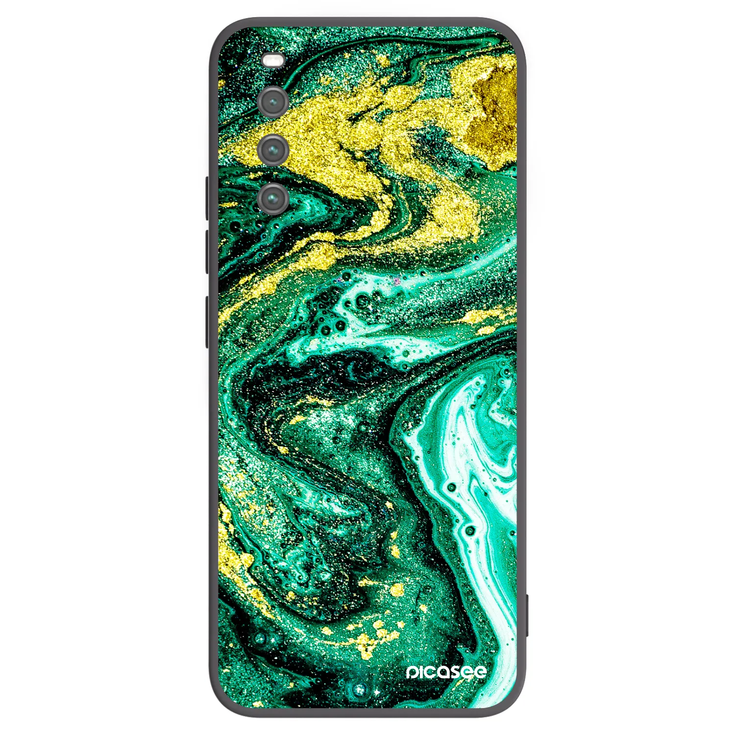 Picasee silikonski črni ovitek za Sony Xperia 10 IV 5G - Green Gold