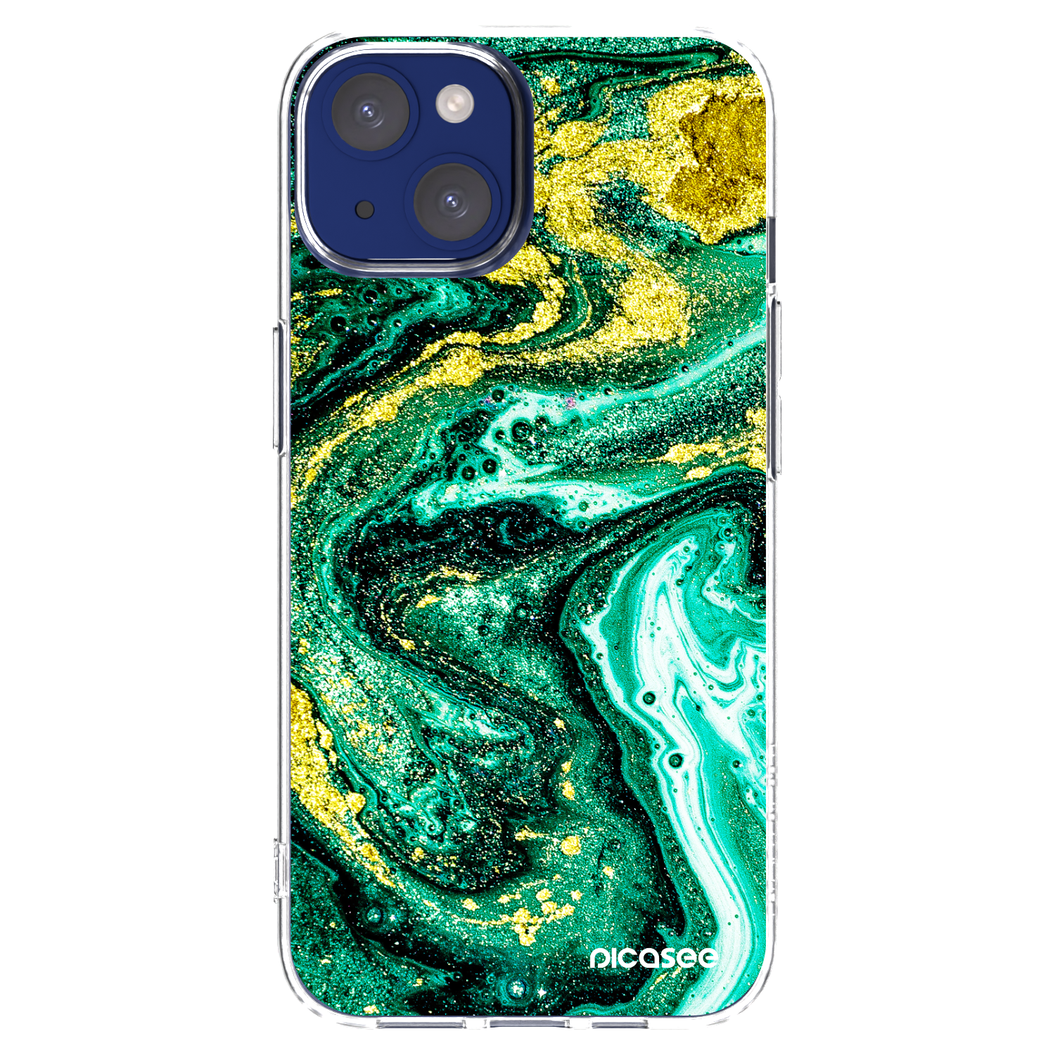 Picasee silikonski prozorni ovitek za Apple iPhone 14 - Green Gold