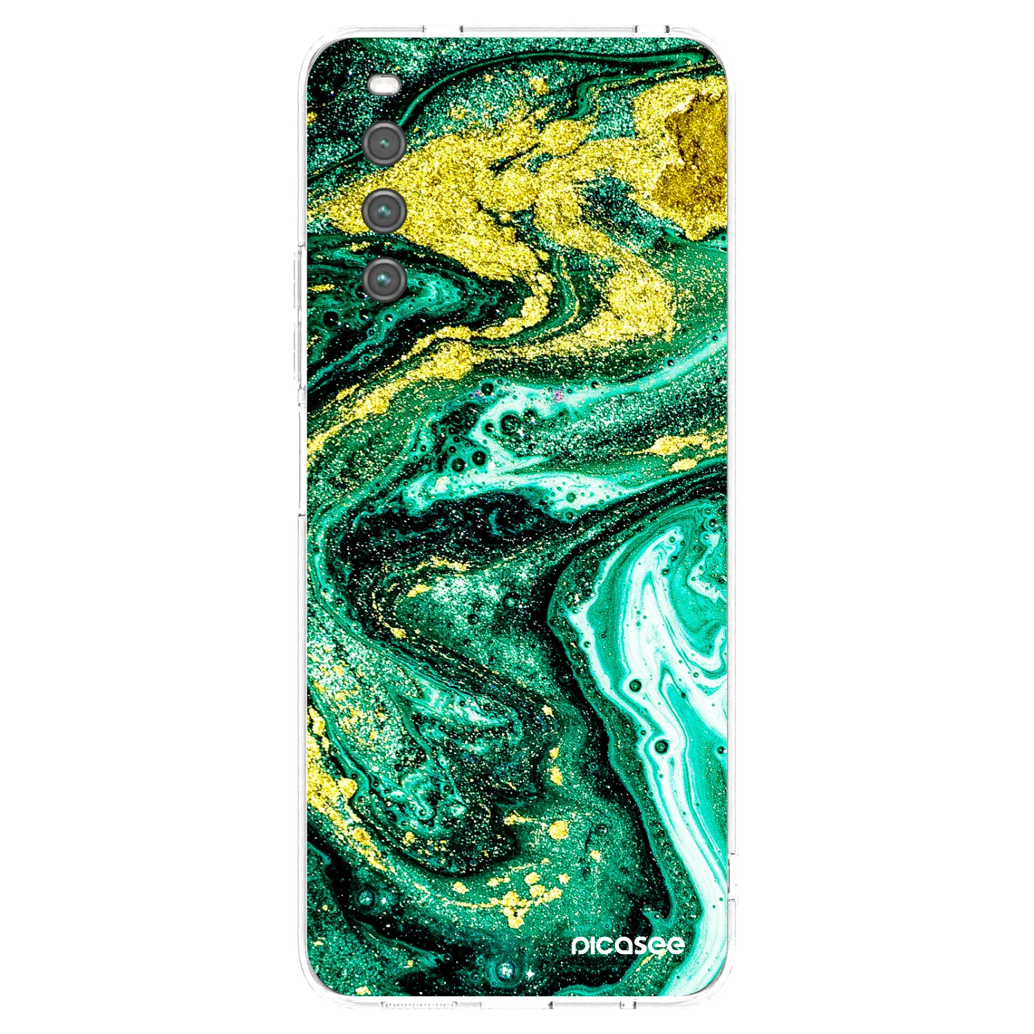 Picasee silikonski prozorni ovitek za Sony Xperia 10 IV 5G - Green Gold