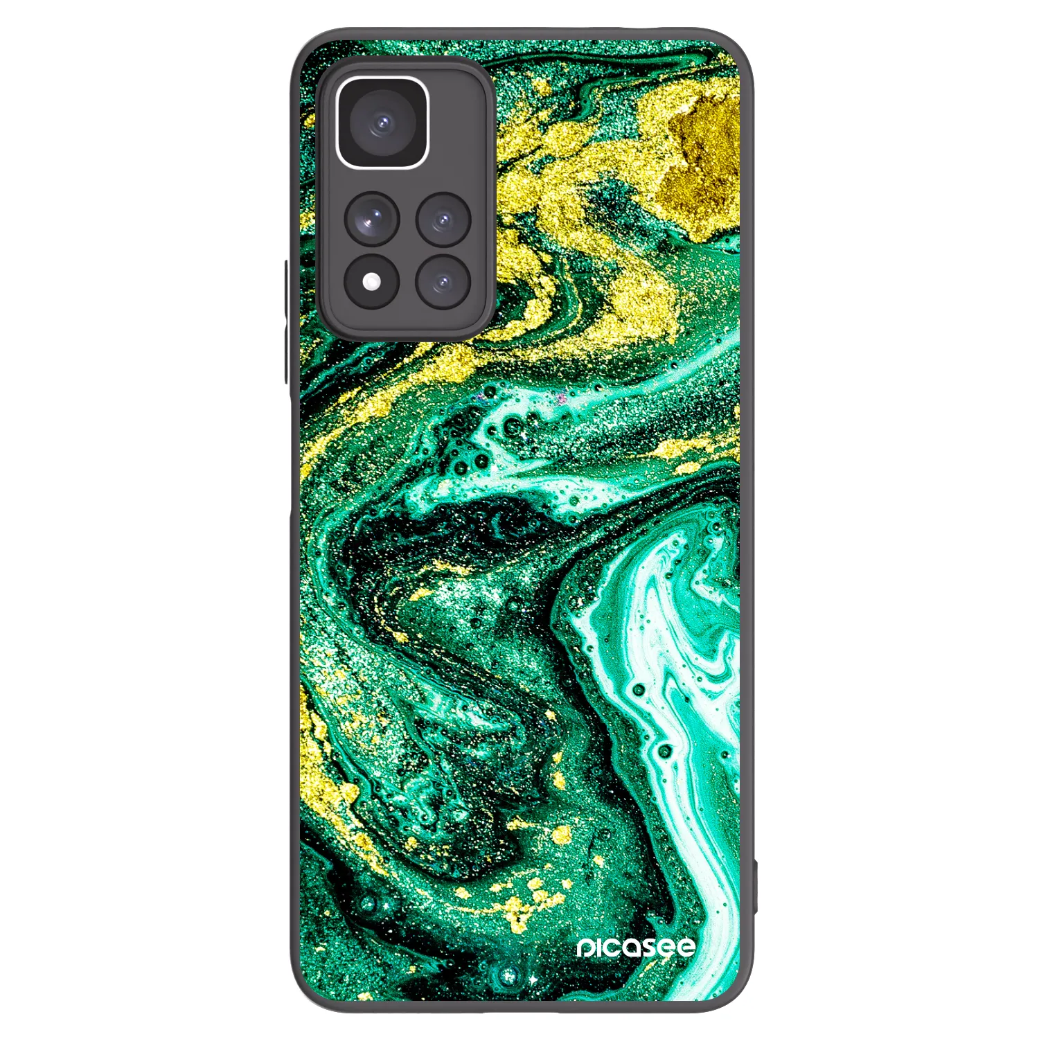 Picasee silikonski črni ovitek za Xiaomi Redmi Note 11 Pro+ 5G - Green Gold