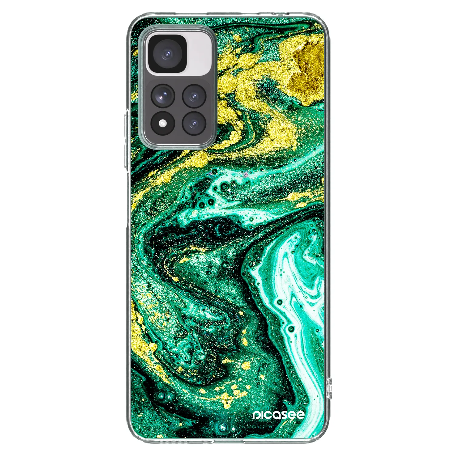 Picasee silikonski prozorni ovitek za Xiaomi Redmi Note 11 Pro+ 5G - Green Gold