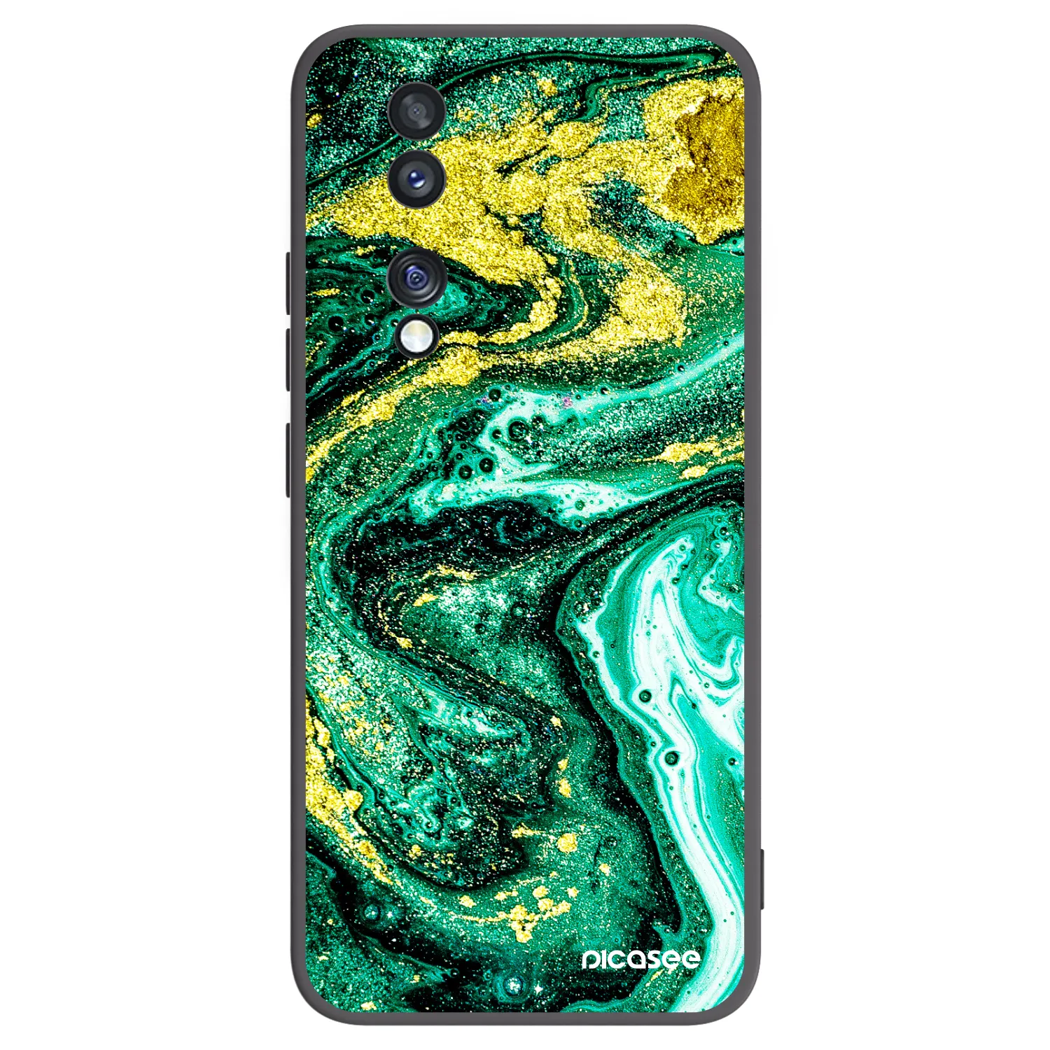 Picasee silikonski črni ovitek za Honor 70 - Green Gold