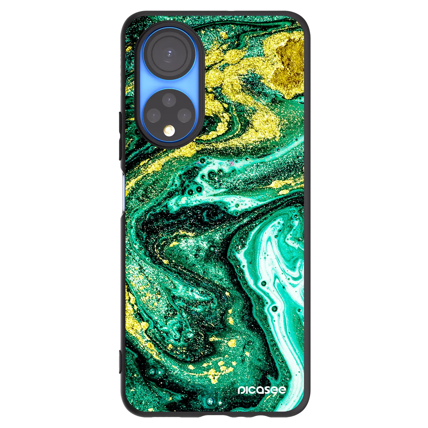 Picasee silikonski črni ovitek za Honor X7 - Green Gold